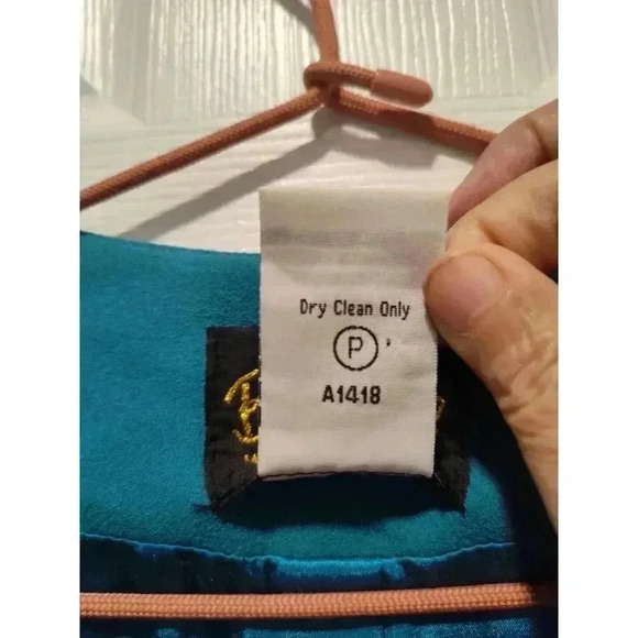 Bob Mackie Vintage Gold Embroidered Fleur-de-Lis Jacket Size 3X‎ Teal Beautiful - Picture 5 of 9